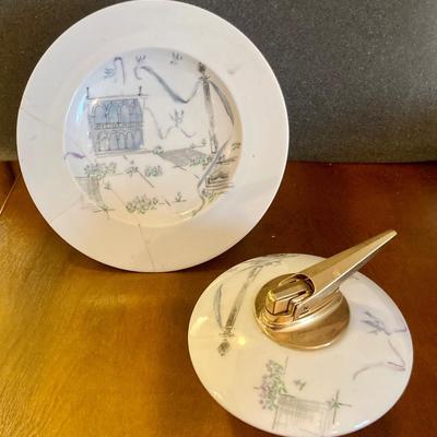 Vintage Rosenthal lighter and pipe ashtray (repaired)