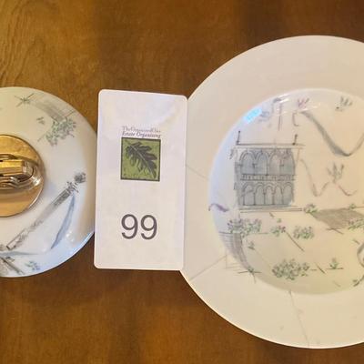 Vintage Rosenthal lighter and pipe ashtray (repaired)