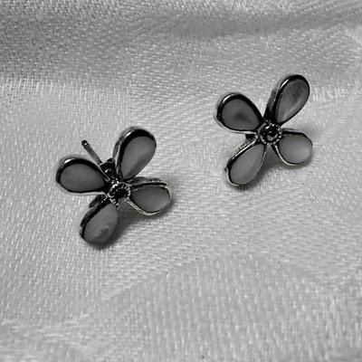 Vintage Mother of Pearl and Marcasite 925 Earrings
