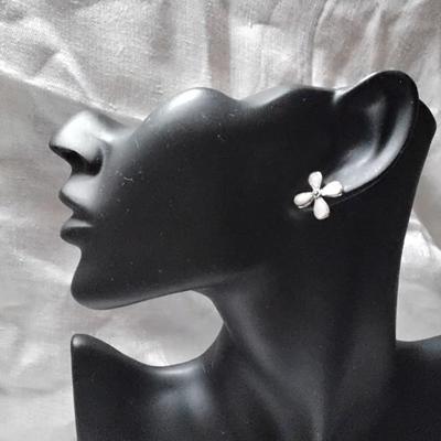 Vintage Mother of Pearl and Marcasite 925 Earrings