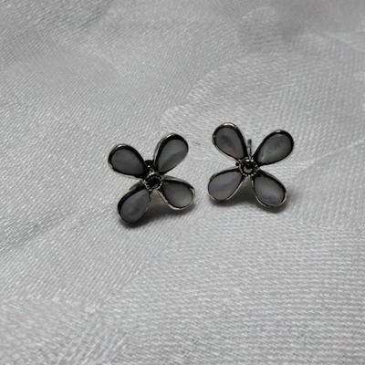 Vintage Mother of Pearl and Marcasite 925 Earrings