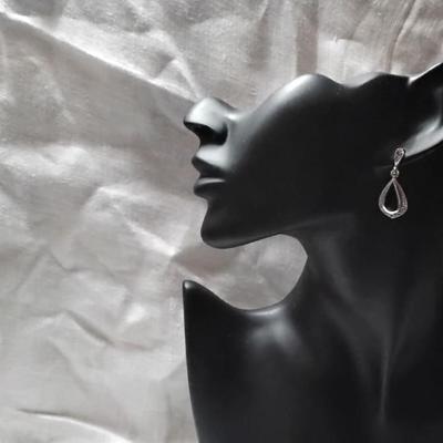 Vintage JBJ Black Onyx And Marcasite 925 Earrings