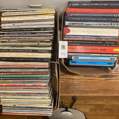 3 boxes of vintage records