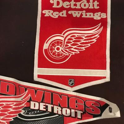 Detroit Red Wings and Tigers Banners