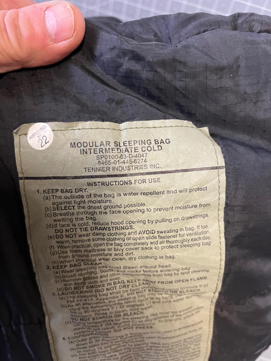 US ARMY Modular Sleeping Bag Intermediate Cold