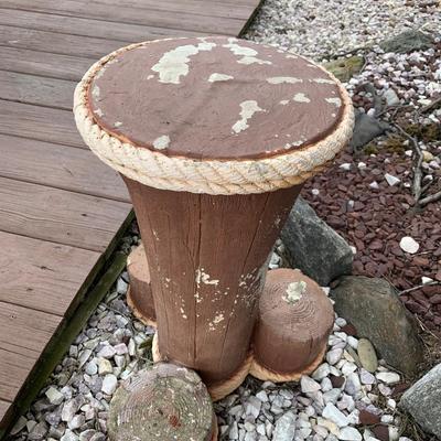 LOT 2R: Coastal/Nautical  Concrete Plant Stand