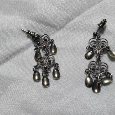 Unique Vintage 925 Chandelier Earrings