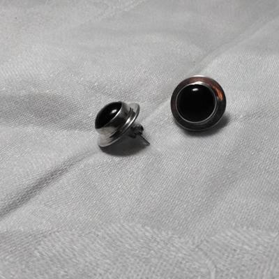 Vintage Black Onyx Post Earrings