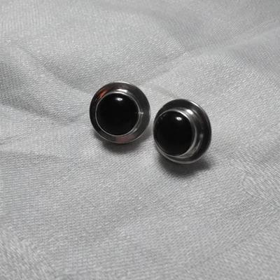 Vintage Black Onyx Post Earrings