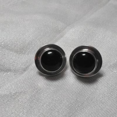 Vintage Black Onyx Post Earrings