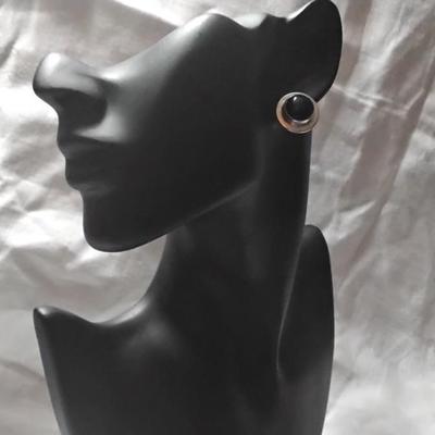 Vintage Black Onyx Post Earrings