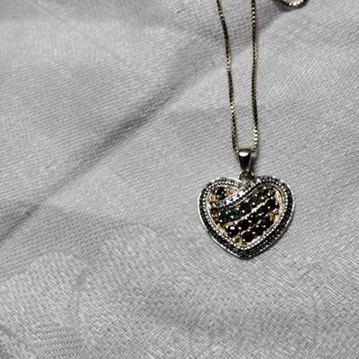 Ross Simons Emerald/Ruby/Sapphire Vermeil Heart 18" Necklace
