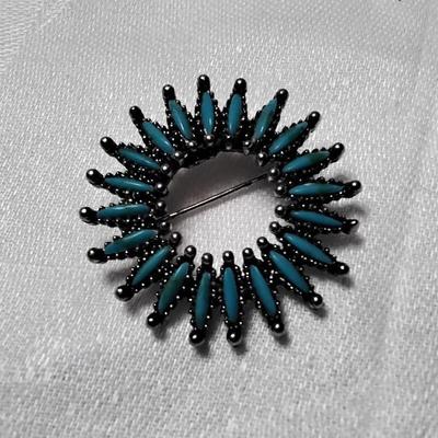 Gorgeous Unique Vintage Turquoise Brooch