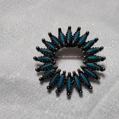 Gorgeous Unique Vintage Turquoise Brooch