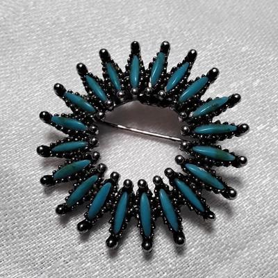 Gorgeous Unique Vintage Turquoise Brooch