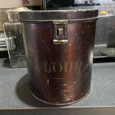 Antique Tin Flour Canister