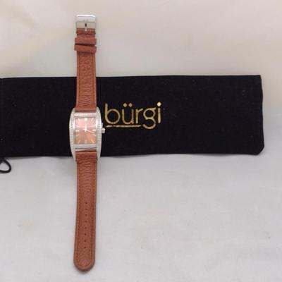 Burgi Watch with Brown Leather Band New