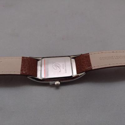 Burgi Watch with Brown Leather Band New