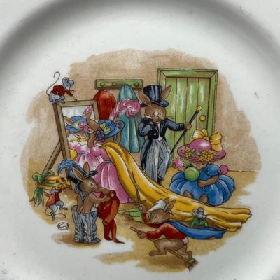 Vintage Royal Doultan Bunnykins Child's Dish Set Cup Bowl Plate with Box
