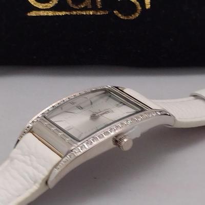 Burgi Watch with White Leather Band New
