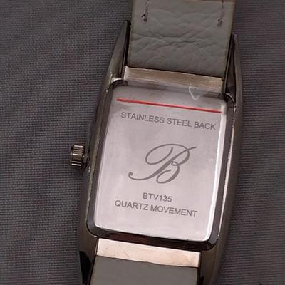 Burgi Watch with White Leather Band New