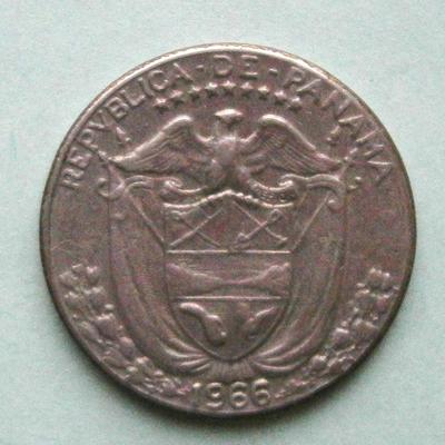 PANAMA 1966 Un Decimo (1/10) Balboa Coin