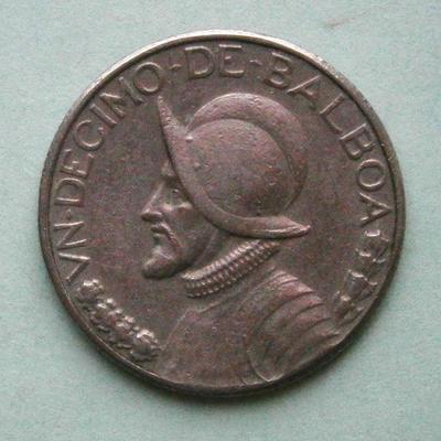 PANAMA 1966 Un Decimo (1/10) Balboa Coin