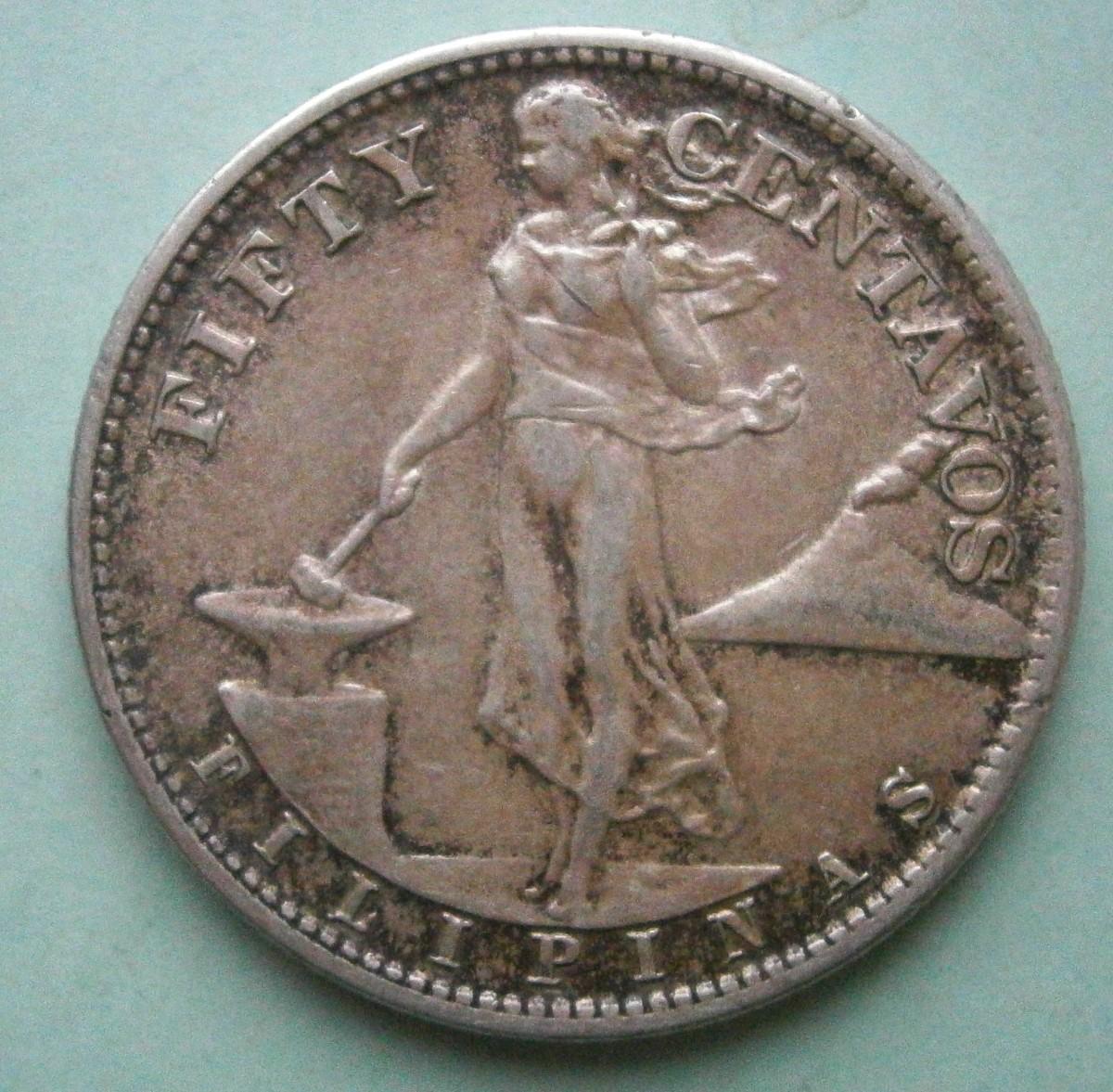 PHILLIPINES 1945 50 Centavos Silver Coin EstateSales phillipines-1945-50-centavos-silver-coin-estatesales