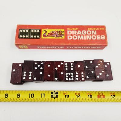VINTAGE DRAGON DOMINO SET 28 PCS