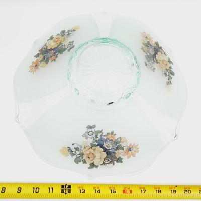 VINTAGE LANCASTER FROSTED GLASS FLOWERED DISH