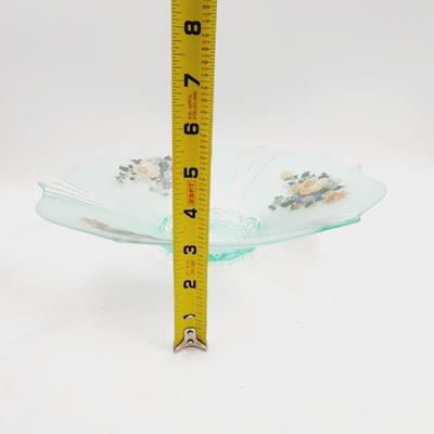 VINTAGE LANCASTER FROSTED GLASS FLOWERED DISH