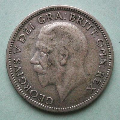 BRITISH EMPIRE - INDIA 1929 One Shilling Silver Coin