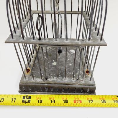 VINTAGE HEAVY BRASS BIRD CAGE