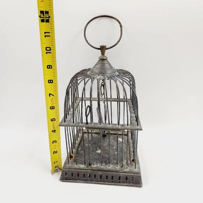 VINTAGE HEAVY BRASS BIRD CAGE