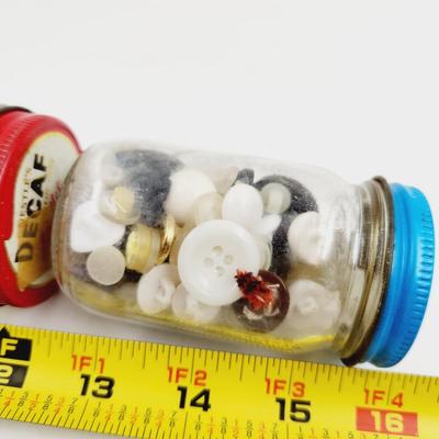 VINTAGE JARS OF BUTTONS