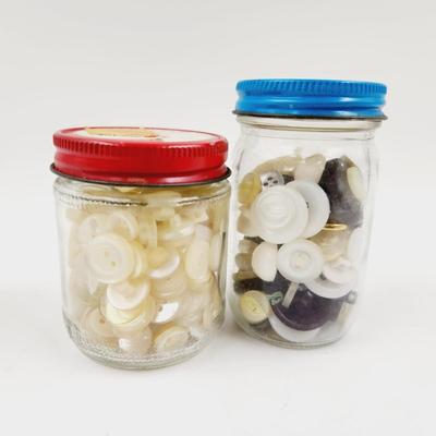 VINTAGE JARS OF BUTTONS