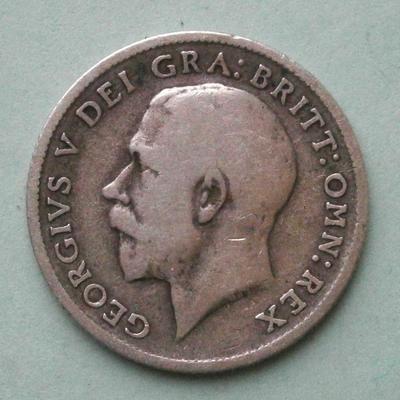 BRITISH EMPIRE - INDIA 1918 Six Pence Silver Coin