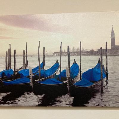 Print of boats on canvas