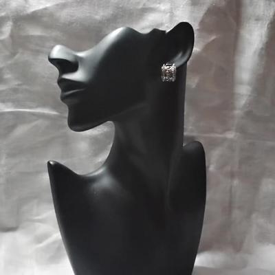 Beautiful Black Onyx 925 Hoop Earrings
