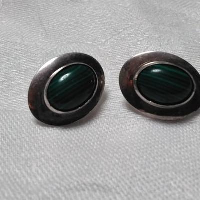 Gorgeous Malachite 925 Post Earrings