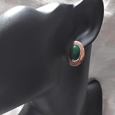 Gorgeous Malachite 925 Post Earrings