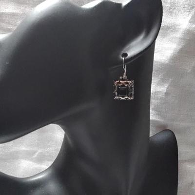 Stunning CT Black Onyx 925 Earrings