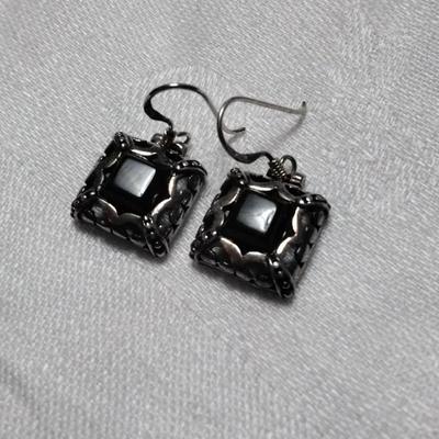 Stunning CT Black Onyx 925 Earrings