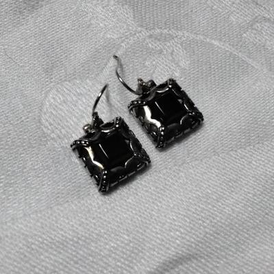 Stunning CT Black Onyx 925 Earrings