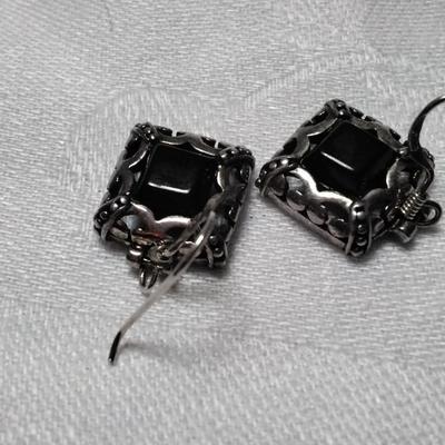 Stunning CT Black Onyx 925 Earrings