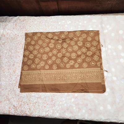 NEAT BROWN & TAN FABRIC PIECE