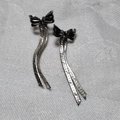 Unique Bow Sterling Silver Earrings