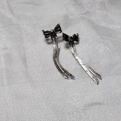 Unique Bow Sterling Silver Earrings