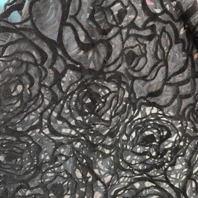 FANTASTIC SEE THROUGH VELVET ROSE FABRIC