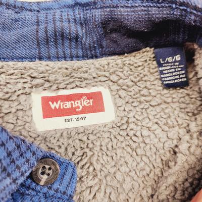 MENS WRANGLER LINED BUTTON UP SHIRT SIZE LARGE